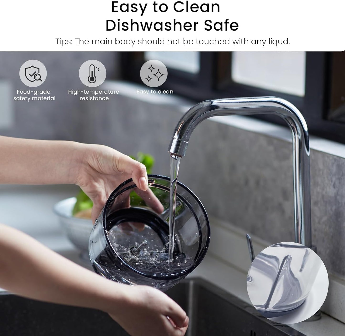 Olayks Electric Food Chopper, 8-Cup Food Processor with 4 Sharp Blades, 2.2L Glass Bowl Grinder for Meat, Vegetables, Fruits and Nuts, Stainless Steel Motor Unit, 350W