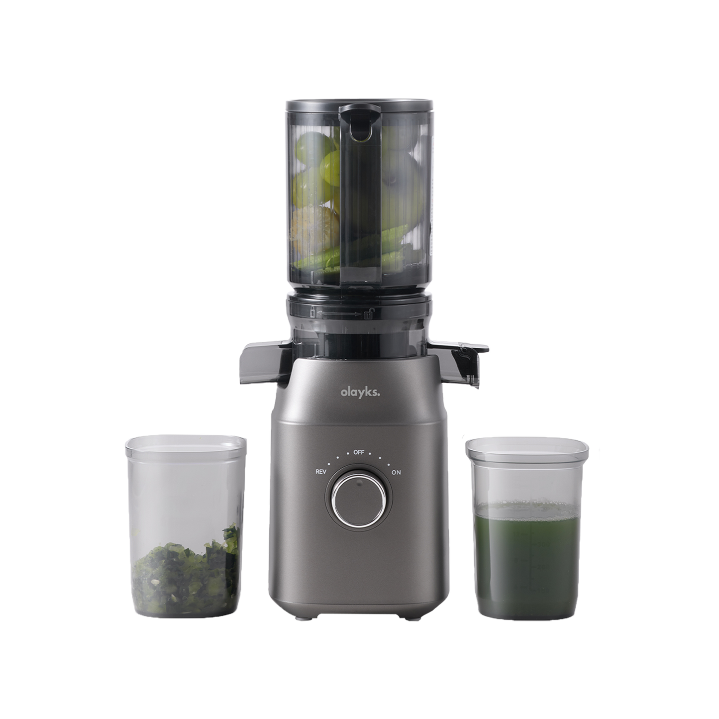 Exprimidor de masticación lenta Olayks, separador de jugo y pulpa, exprimidor automático de prensado en frío para el hogar, extractor de jugo de frutas de gran tolva, fácil de limpiar, regalo 