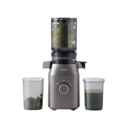 Exprimidor de masticación lenta Olayks, separador de jugo y pulpa, exprimidor automático de prensado en frío para el hogar, extractor de jugo de frutas de gran tolva, fácil de limpiar, regalo 