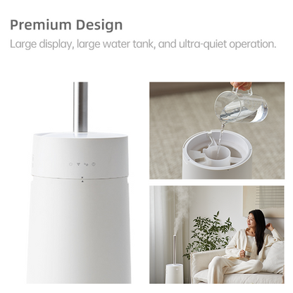 Olayks Smart Humidifier 9" Ultra-Long Mist Dispersion with Real-Time Monitoring, Auto-Senses Humidity Control, Quiet Operation & User Manual Included