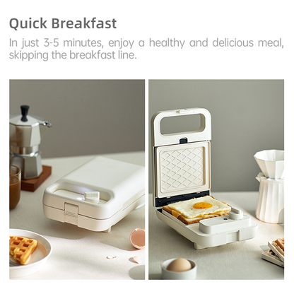 Olayks Sandwich Maker, Multifunctional Breakfast Machine, Compact Waffle and Bread Toaster for Home Use, Easy to Clean, gift